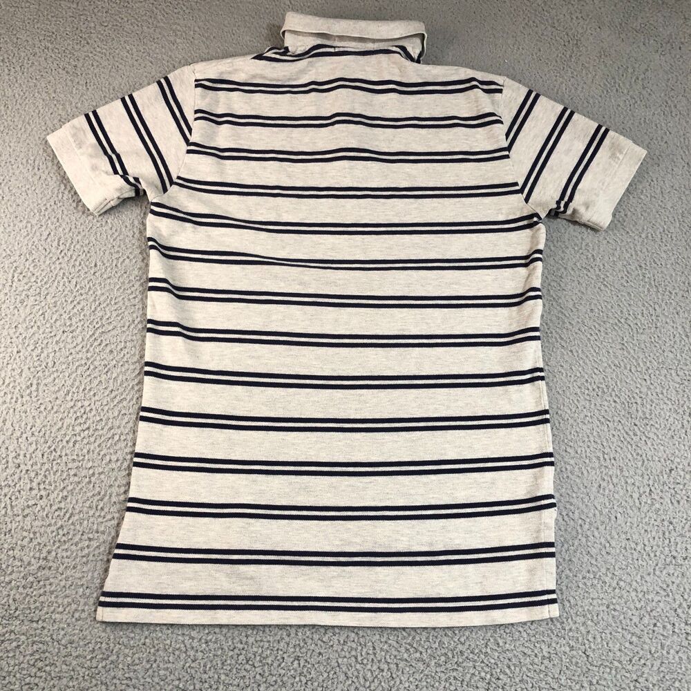 Polo Ralph Lauren Shirt Adult Medium Gray Striped Dad Pony Logo Preppy Men Slit - Picture 7 of 9